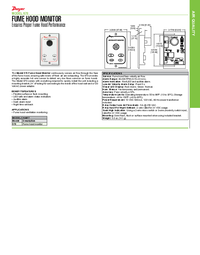 Thumbnail of document Data Sheet - 670 Fume Hood Monitor